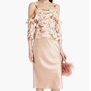 Rachel Zoe - NWT - Floral cold shoulder Silk Top - SZ: 12